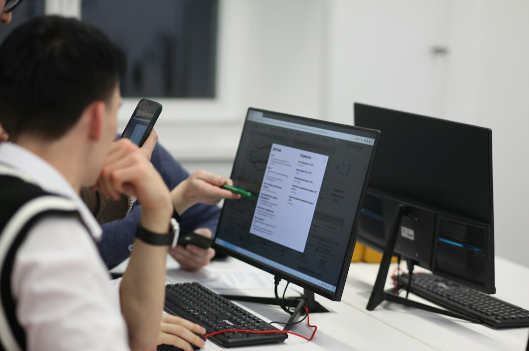 team working on computers
